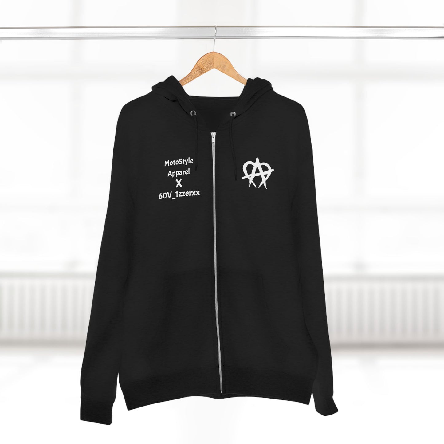 MotoStyle Apparel X 60V_1zzerxx Grey Edition Mens Zip Up Hoodie