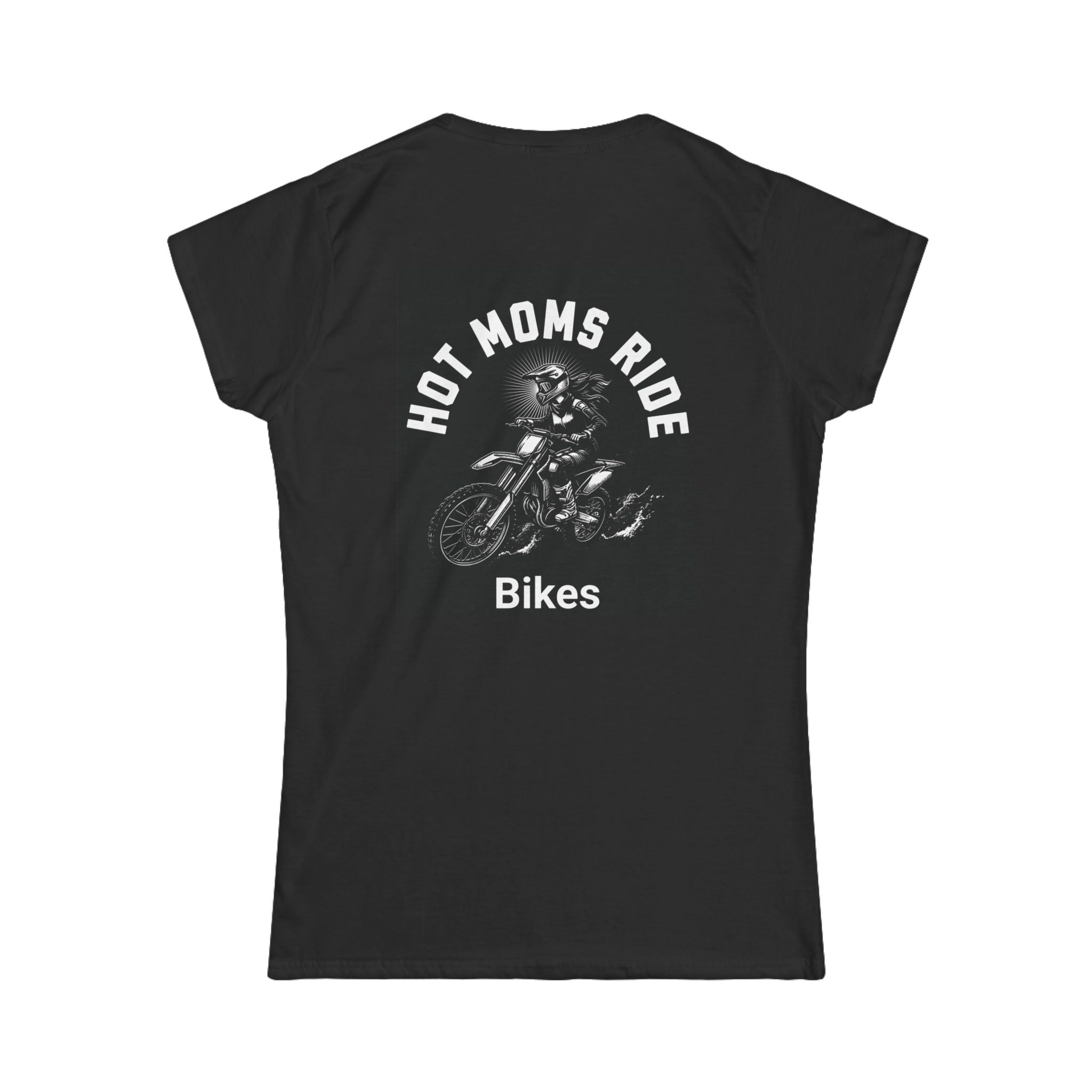 Hot Moms Ride Bikes Womens Tshirt