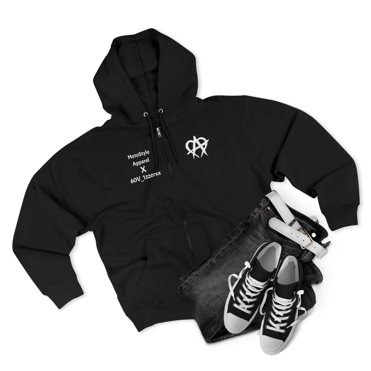 MotoStyle Apparel X 60V_1zzerxx Grey Edition Mens Zip Up Hoodie