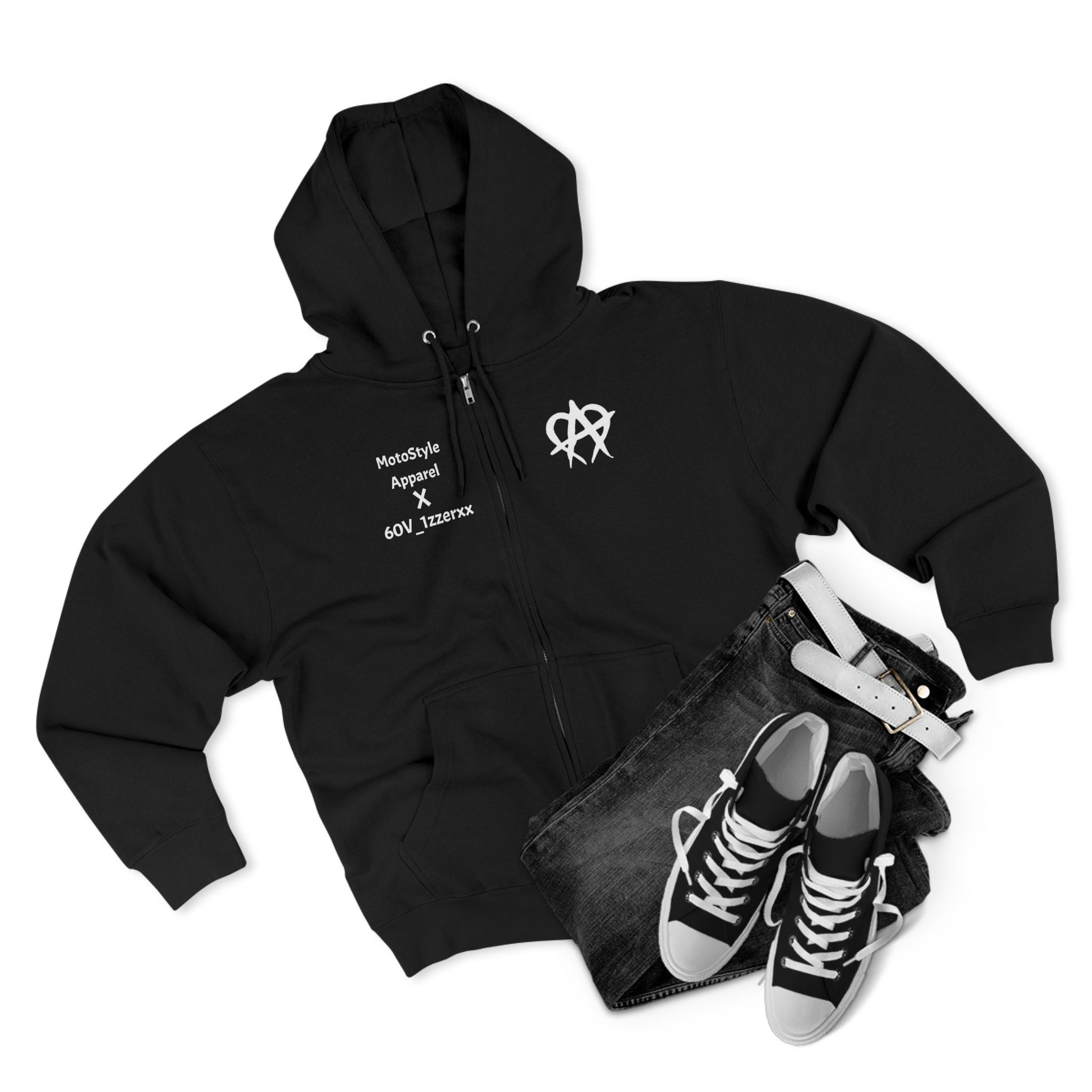 MotoStyle Apparel X 60V_1zzerxx Grey Edition Mens Zip Up Hoodie
